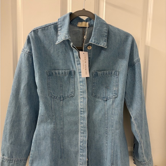 Torn by Ronny Kobo Tops - Torn by Ronny Kobo Light Blue Denim Garment